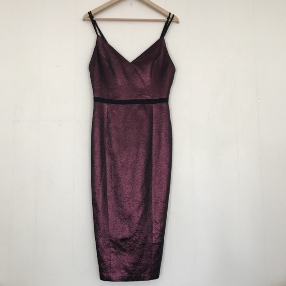 Cinq À Sept Soleil Metallic Strappy Cocktail Dress - Picture 2 of 8